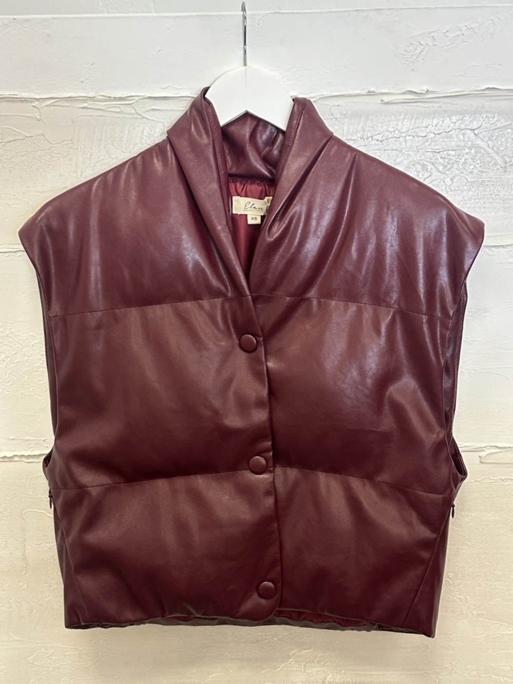 New w tags. Elan puffer vest burgundy wine maroon plum